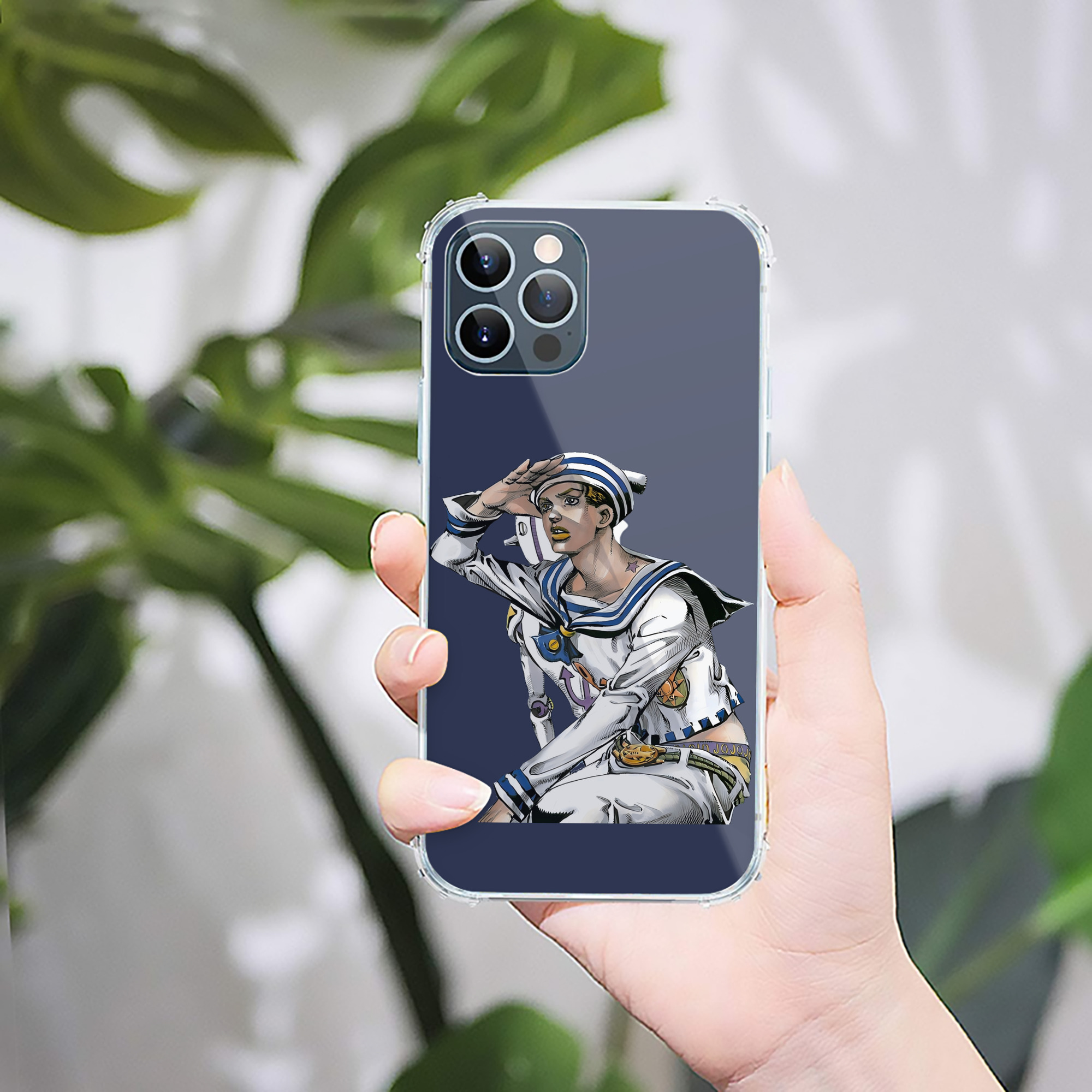 （画像用） ジョジョの奇妙な冒険 東方定助 JoJo's Bizarre Adventure Higashikata Josuke 【iPhone 12シリーズ対応】透明スマホケース（クリアソフトケース）